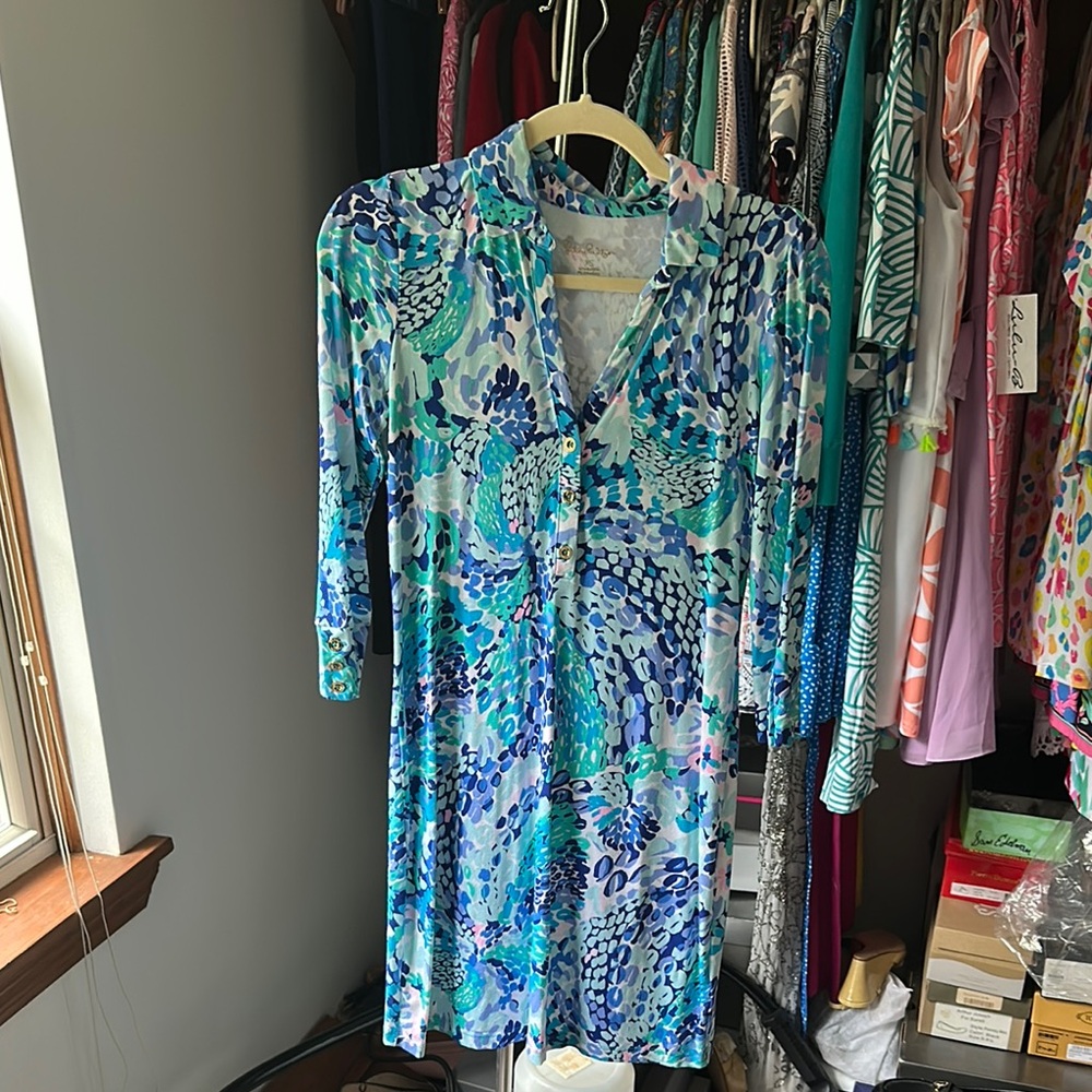 Blue Patterned Women's Top